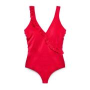 Fiorella Rubino Ruffled One-Piece Swimsuit Red, Dam