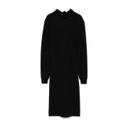 Givenchy Hög Cashmere Stickad Klänning med Hög Hals Black, Dam