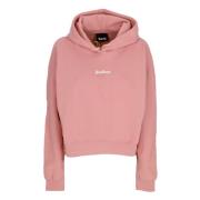 Disclaimer Logo Crop Hoodie Rosa/Vit Pink, Dam