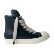 Rick Owens Geobasket Lace-Up Sneakers Black, Herr