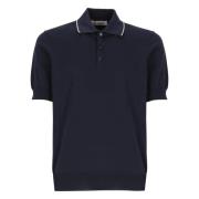 Brunello Cucinelli Blå Polo Tröja för Män Blue, Herr