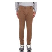 Briglia Brun Slim Fit Byxor med Dragkedja Brown, Herr