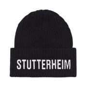 Stutterheim Merinoull Ribbstickad Mössa Black, Unisex