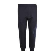 Alexander McQueen Blå Logo Bomull Sweatpants Blue, Herr