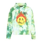 Palm Angels Broderad Logga Hoodie Sweatshirt Green, Herr