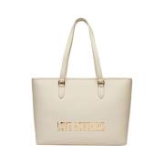 Moschino Ivory Shopper Väska Beige, Dam