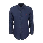 Ralph Lauren Linne Slim Skjorta Blue, Herr