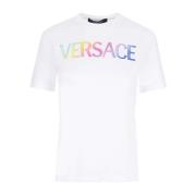 Versace Bomull Logo T-shirt Kvinnor White, Dam