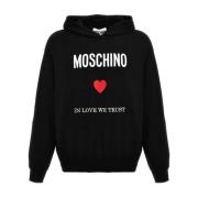 Moschino Kärlek Tillit Huva Tröja Män Black, Herr