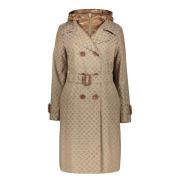 Herno Logotypadderad quiltad trenchcoat Beige, Dam