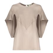 Fendi Sidenskjorta med Cape-Style Ärmar Gray, Dam