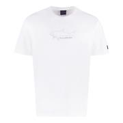 Paul & Shark Bomull T-shirt med Logo Patch White, Herr