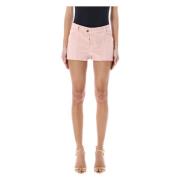 Tom Ford Iced Pink Asymmetriska Denim Shorts Ss23 Pink, Dam