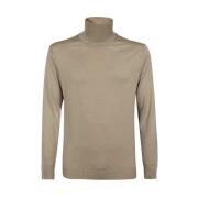 Dondup Räfflad ull turtleneck tröja Beige, Herr