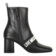 Love Moschino Logoband Blockklack Stövlar Black, Dam