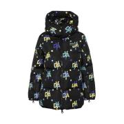 Duvetica Monogram Print Dunjacka Black, Dam