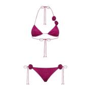 Oseree Rosa Metallic Bikini Baddräkt Pink, Dam