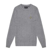 Lyle & Scott Herr Långärmad Stickat Grå Gray, Herr