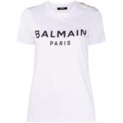 Balmain Basic Kortärmad T-shirt White, Dam