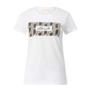 Liu Jo T-shirt med logotyp och strass White, Dam