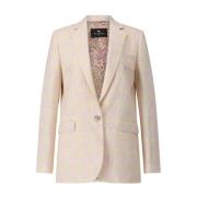 Etro Pastell Tweed Blazer med Paisley Foder Pink, Dam