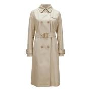 Herno Dubbelknäppt Trenchcoat Beige, Dam