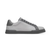 Dolce & Gabbana Lädersneakers med snörning pärlfärg Gray, Herr