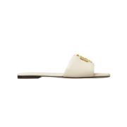 Tory Burch Eleanor Slide Platta Sandaler Beige, Dam