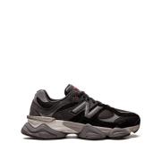 New Balance Svarta Lädersneakers Tjock Sula Black, Dam