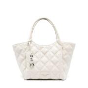 Emporio Armani Vadderad Vit Läder Toteväska White, Dam