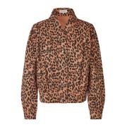 Lollys Laundry Leopardmönstrad Jacka med Feminint Silhuett Brown, Dam