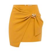 Elisabetta Franchi Asymmetriskt Juvel Mini Kjol Yellow, Dam