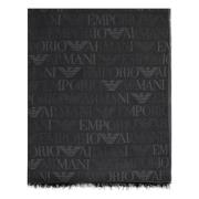 Emporio Armani Frayed edges Jacquard Halsduk Gray, Herr