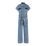 Lollys Laundry Denim Jumpsuit med Moderna Detaljer Blue, Dam