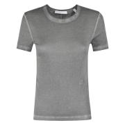 Helmut Lang Krympt Tee i Trendig Stil Gray, Dam