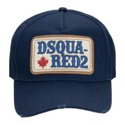 Dsquared2 Broderad Baseballkeps med Justerbar Stängning Blue, Unisex