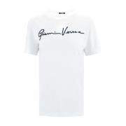 Versace Kortärmad bomullst-shirt med logotyp White, Dam