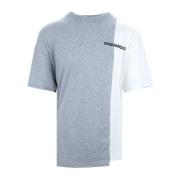 Dsquared2 Herr Oversized T-shirt med Ribbad Krage Gray, Herr