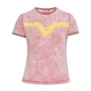 Diesel T-shirt T-Uncutie-Long-Q3 Pink, Dam