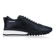 Dsquared2 Läder Snörskor med Mocka Black, Herr