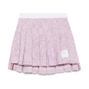 Thom Browne Randig A-Linje Plisserad Kjol Pink, Dam