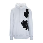 Alexander McQueen Hoodie med grafiskt tryck och dragsko White, Herr