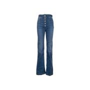 Elisabetta Franchi Damjeans med automatisk knapp Blue, Dam