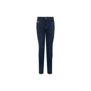 Diesel High Waist Skinny Leg Jeans Blue, Dam