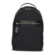 Tom Ford Minimalistisk Nylon Ryggsäck med Gyllene Accenter Black, Herr