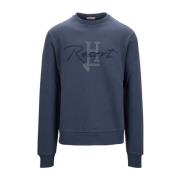 Herno Herr Pullover Tröja Resort Stil Blue, Herr