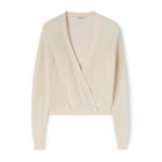 Motivi Crossover Cardigan i Bomull White, Dam