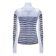 Jean Paul Gaultier Randig Turtleneck Linne Vit/Blå White, Dam