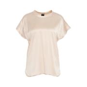 PINKO Silke Stretch Blus Rund Hals Korta ärmar Pink, Dam