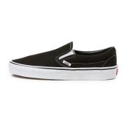 Vans Klassiska Slip-On Canvas Sneakers Svart Black, Unisex